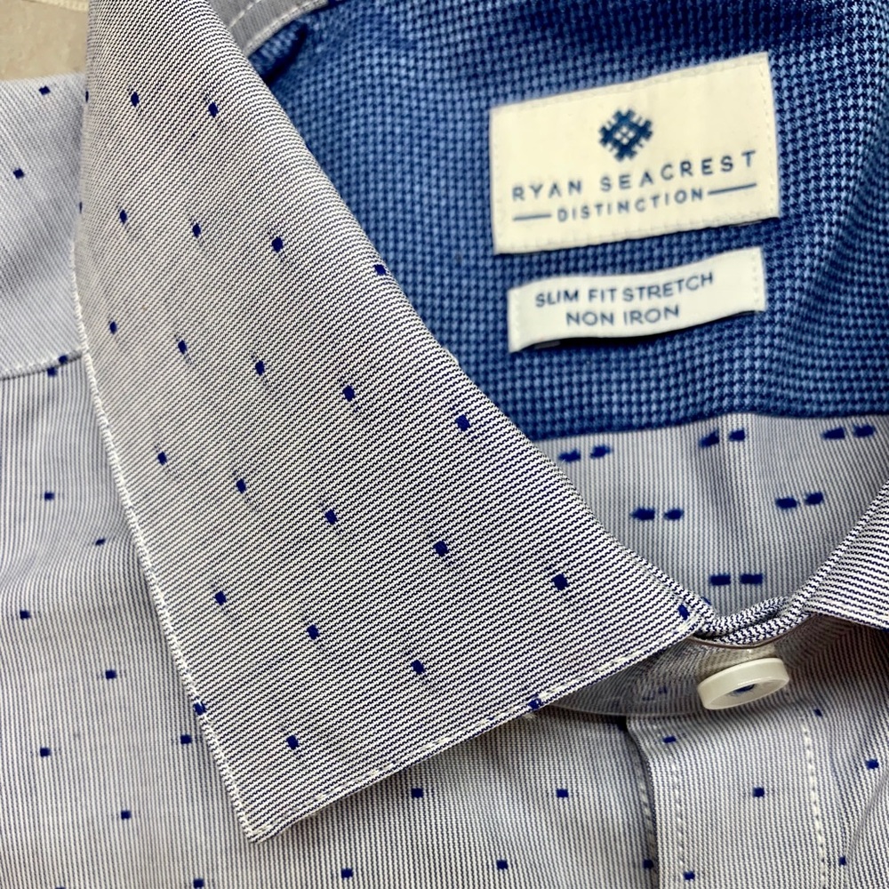 Ryan Seacrest blue dress shirt - formal- NWT - Picture 2 of 7